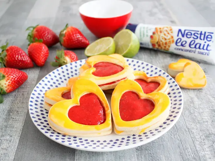 Coeurs sablés à la fraise