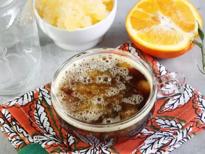 ricoré glacé et granité d'agrumes