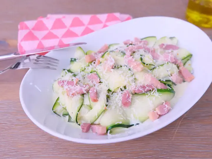 Courgettes à la carbonara