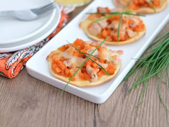 Tarte fine à la dinde, carotte et mozzarella