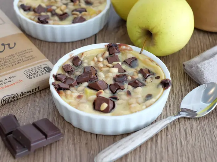 Gratinée pomme et pépites de chocolat