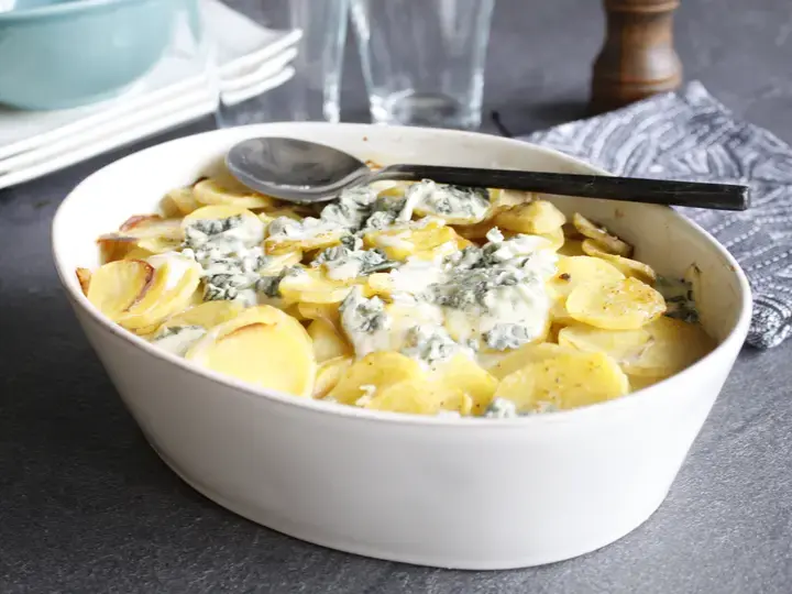Gratin de pommes de terre et bleu