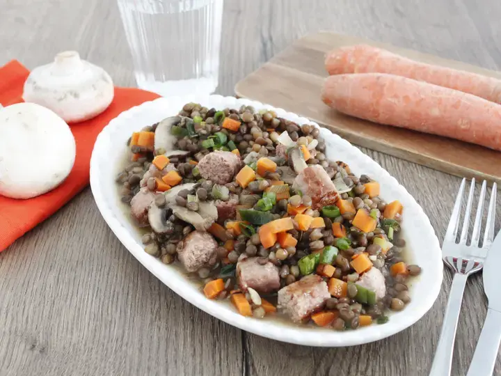 Saucisses lentilles vegan