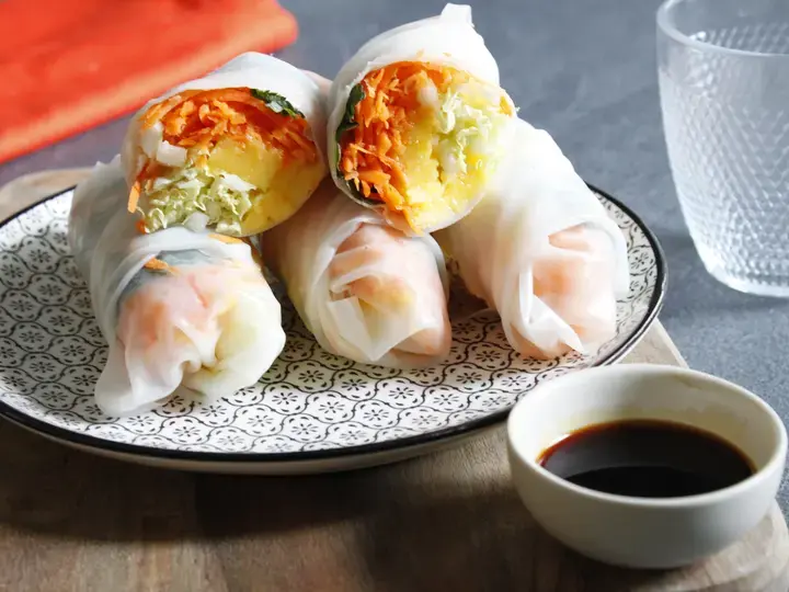 Rouleaux de printemps carotte mangue à l'Arome