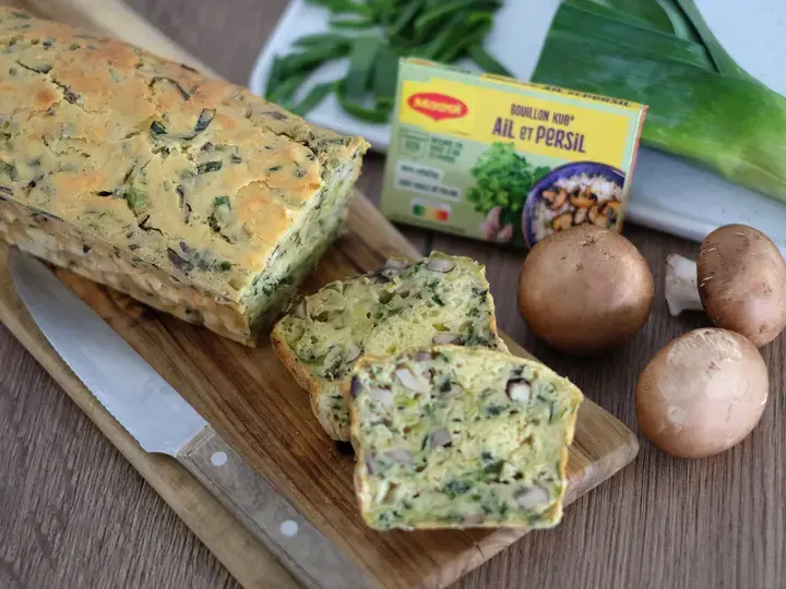 Cake poireau champignons