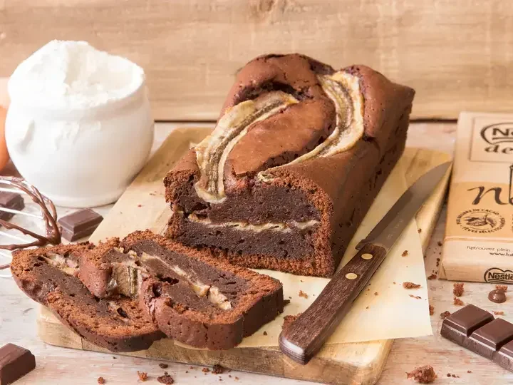 Gâteau au chocolat et à la banane