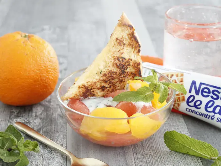 Salade de fruits briochée