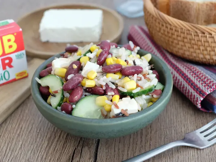 Salade cde riz haricots rouges et feta