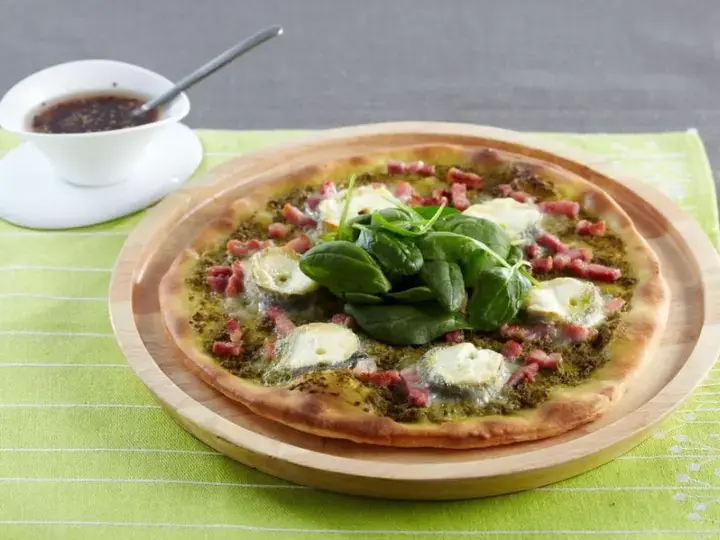 Pizza épinards et chèvre frais