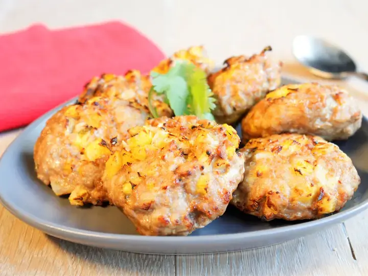 Galettes de porc à l'ananas, gingembre à l'actifry