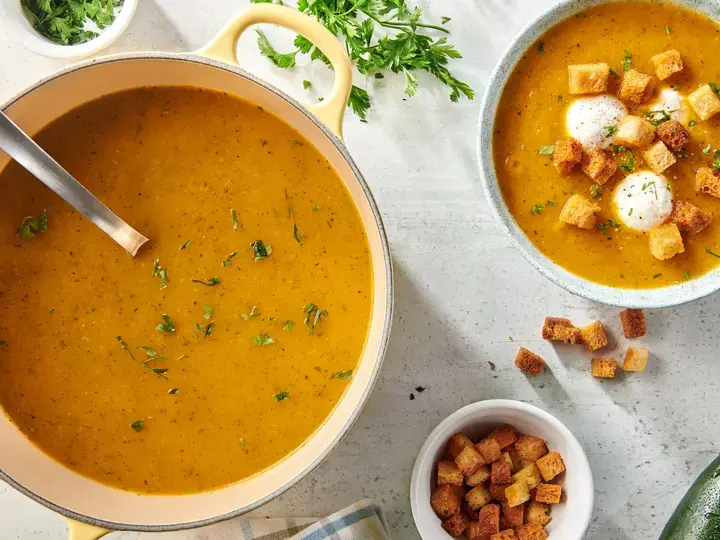 vegetable &amp; goat cheese soup