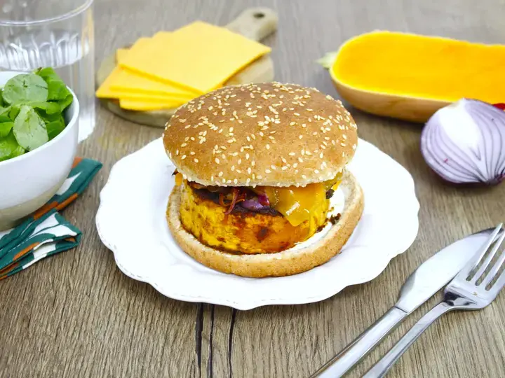Burger au butturnut rôti au air fryer