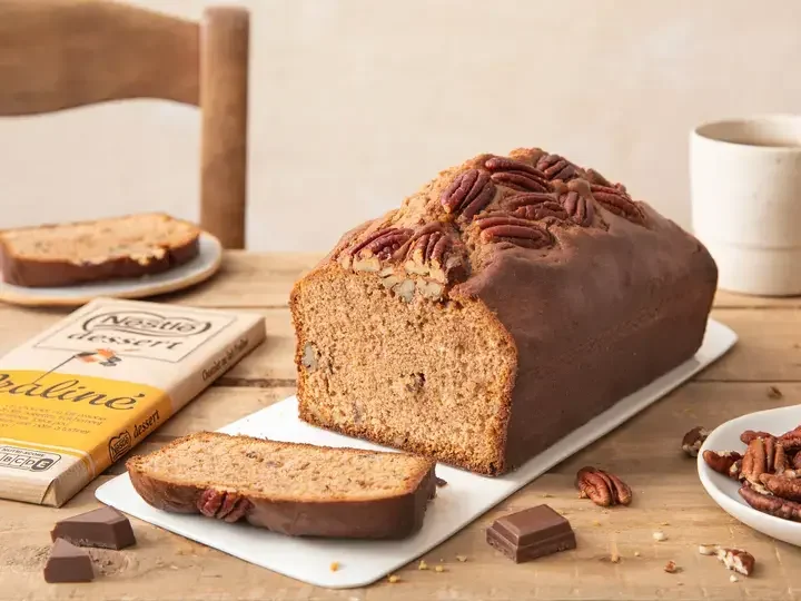 Cake au chocolat praliné et noix de pecan