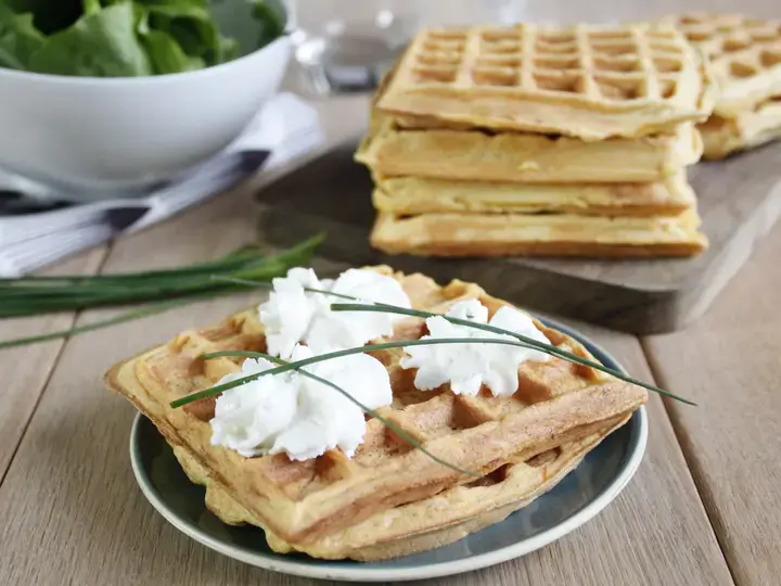 Gaufres aux carottes et chèvre frais