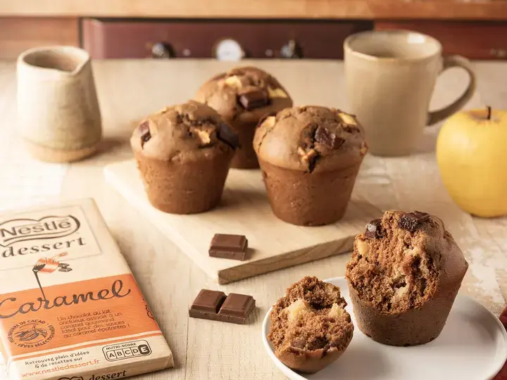Muffins pommes et chocolat caramel