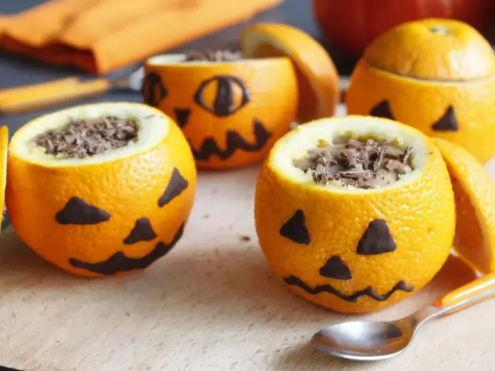 Mousse au chocolat d’Halloween à l'orange