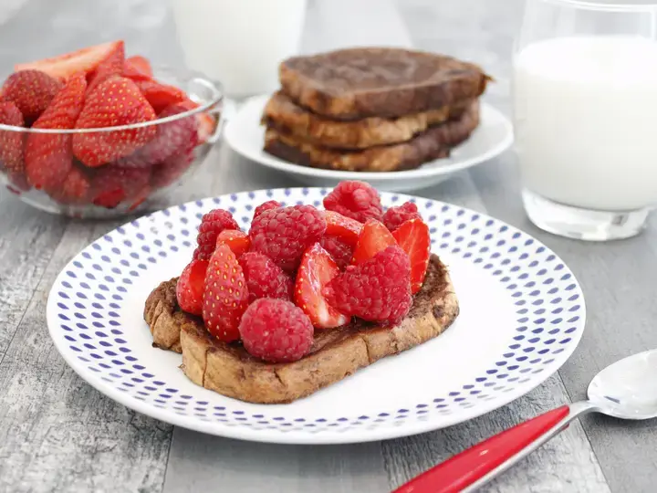 Pain perdu aux fruits rouges et Nesquik