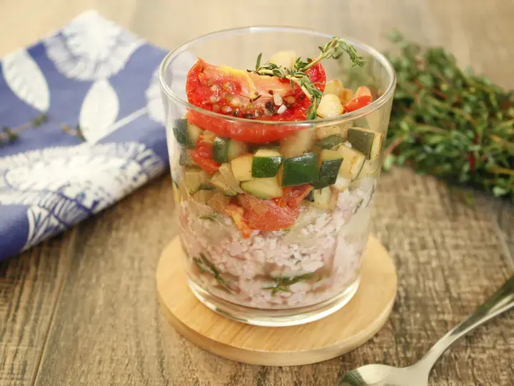 Aspic de jambon et courgettes au thym frais