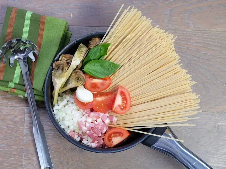 One pot pasta spaghetti artichaut