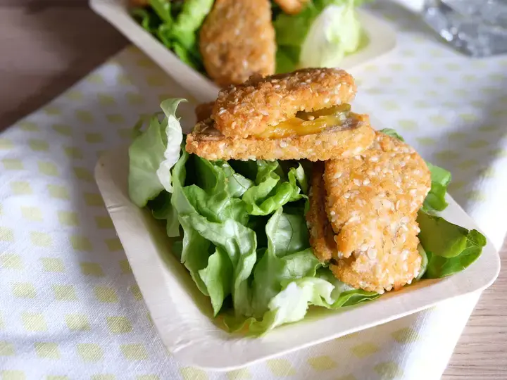 Nuggets de soja, cheddar, cornichons Actifry