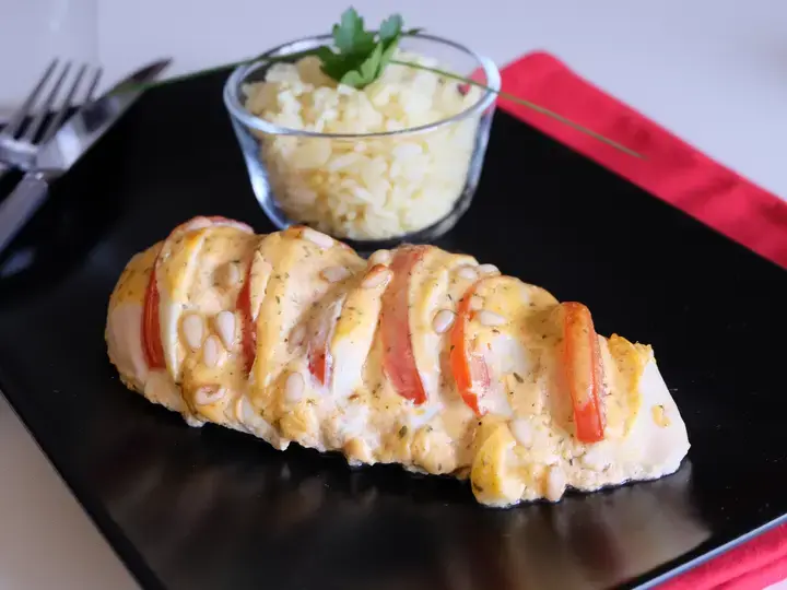 Poulet garni à l'italienne