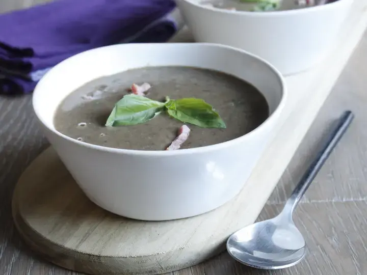 Velouté de lentilles au bacon et basilic Cookeo