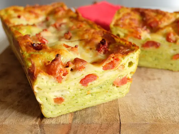Lasagnes cake, courgettes et tomates confites