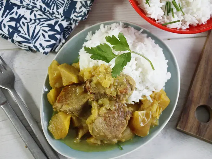 Filet mignon aux pommes et curry Cookeo