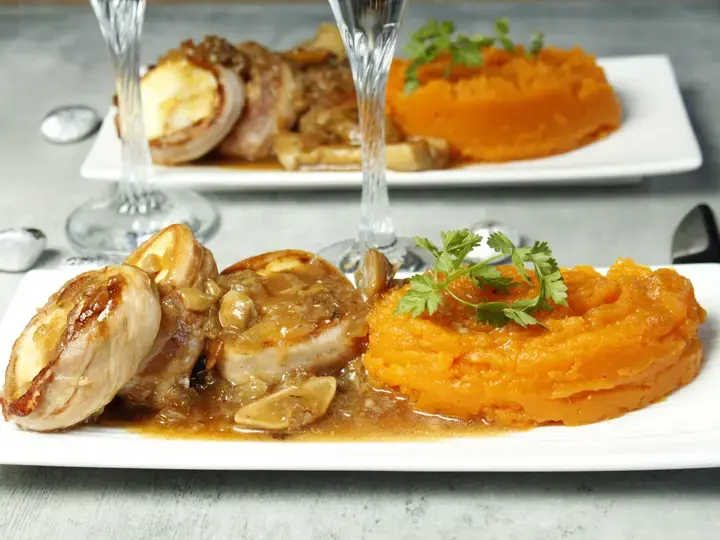 Médaillons de lotte poitrine et cèpes