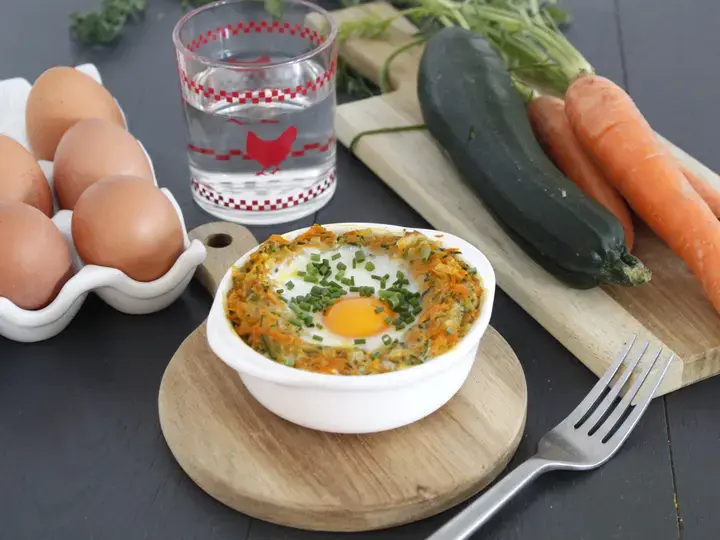 Oeufs cocotte aux petits légumes