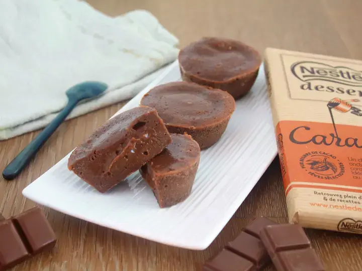 Mini fondants chocolat caramel