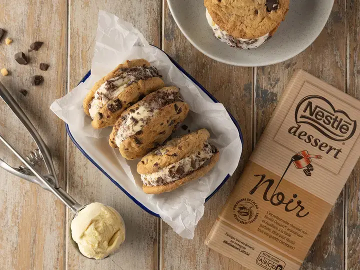 Cookie ice cream sandwich