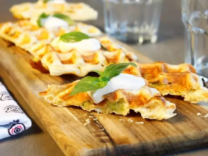 Gaufres courgettes mozzarella mascarpone à l'italienne