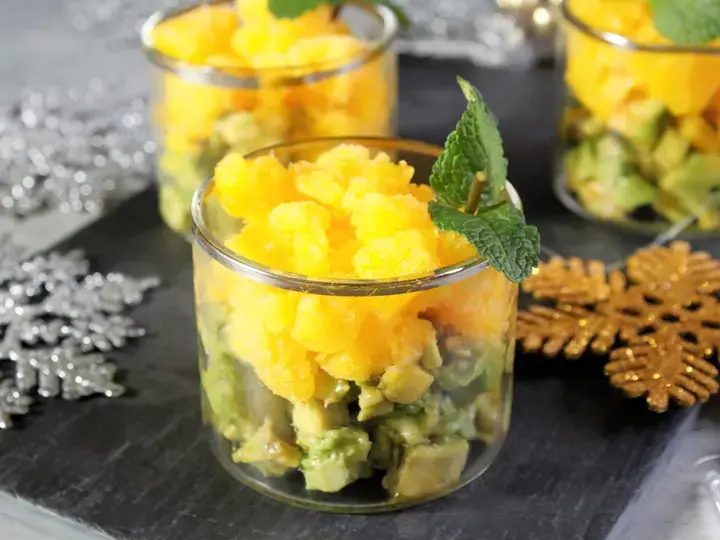 Verrine d'avocat à l'Arome et granité de clémentines