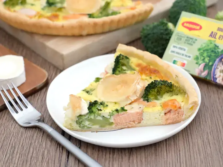 Quiche saumon brocoli chèvre