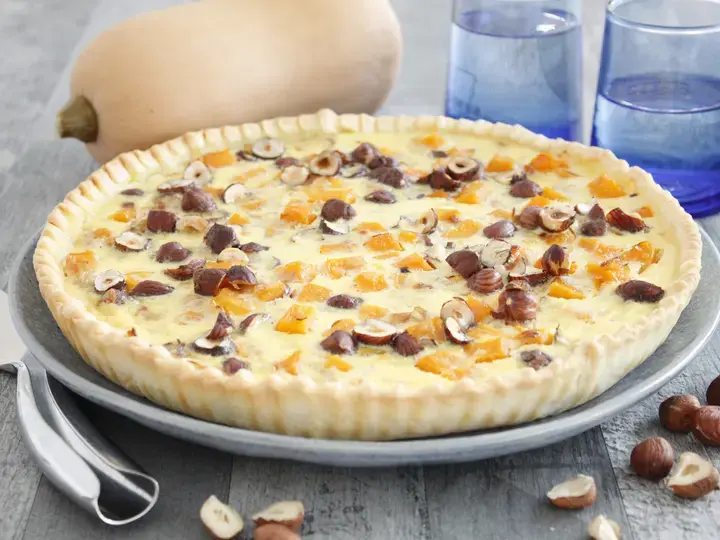 Quiche butternut noisettes