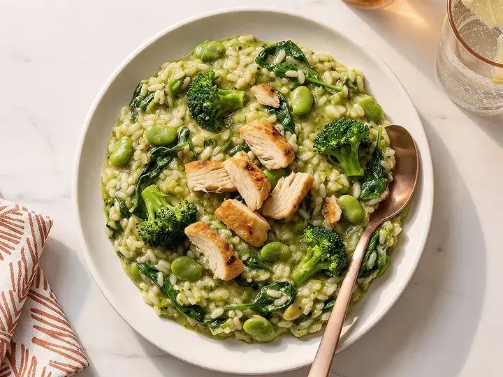 risotto aux légumes verts