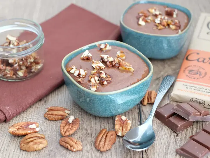 Mousse au chocolat caramel et nougatine
