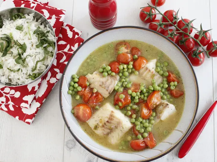 Pavés de cabillaud mijotés aux petits légumes