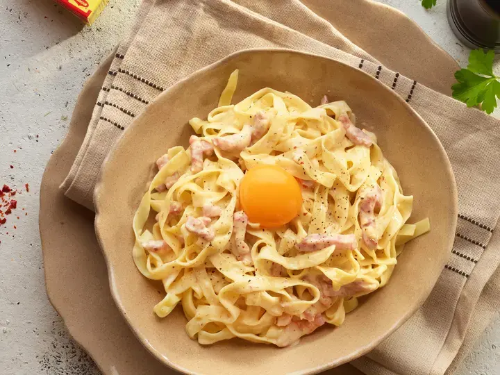Tagliatelles à la carbonara