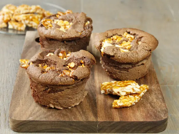 Moelleux au chocolat et noix de cajou caramélisées