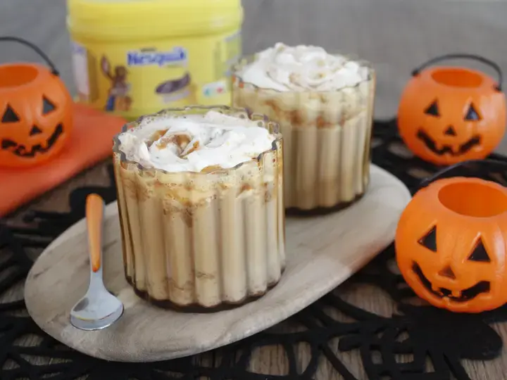 Boisson Nesquik d'halloween chantilly au potiron