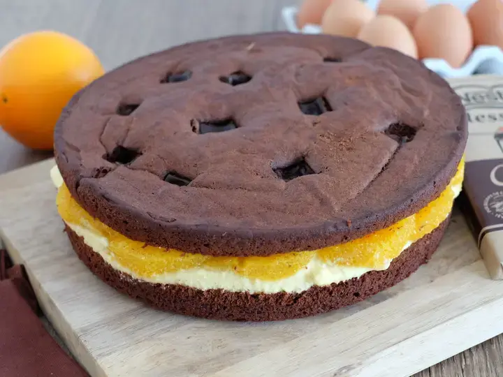 Moelleux au chocolat et creme à l'orange
