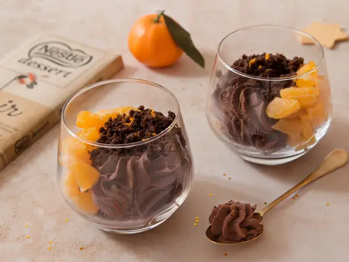 Verrines chocolat et clémentines