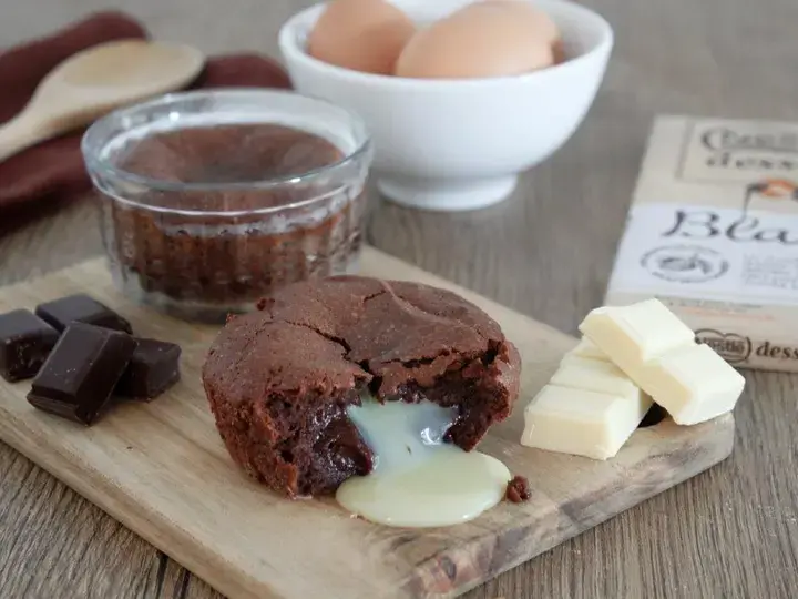 Coeurs coulants aux 2 chocolats