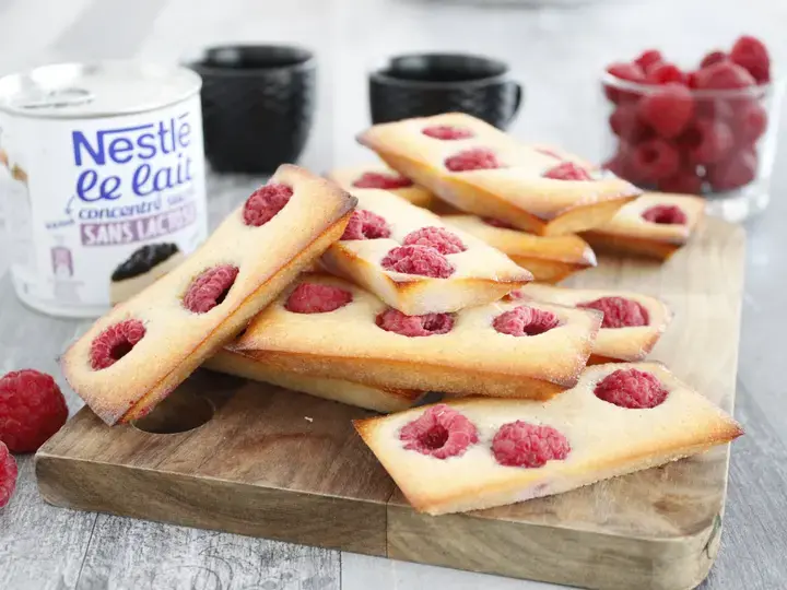 Financiers framboises sans lactose