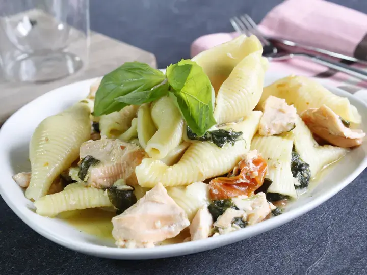 One pot pasta saumon épinards mozzarella