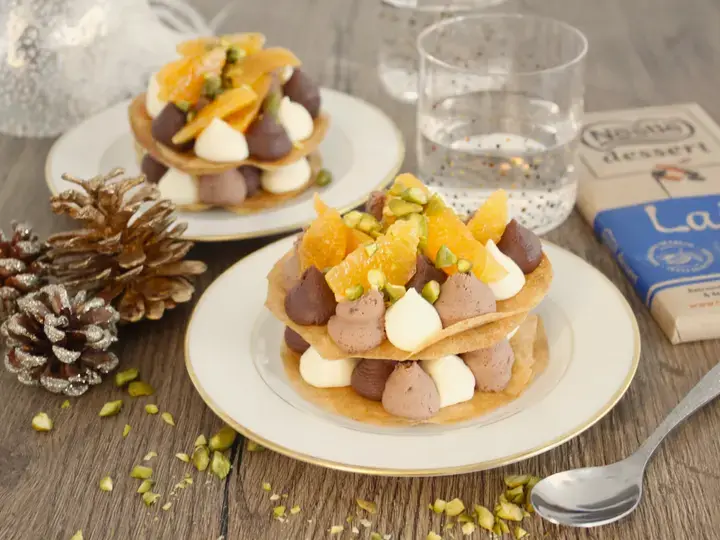 Millefeuilles aux 3 chocolats et clémentines