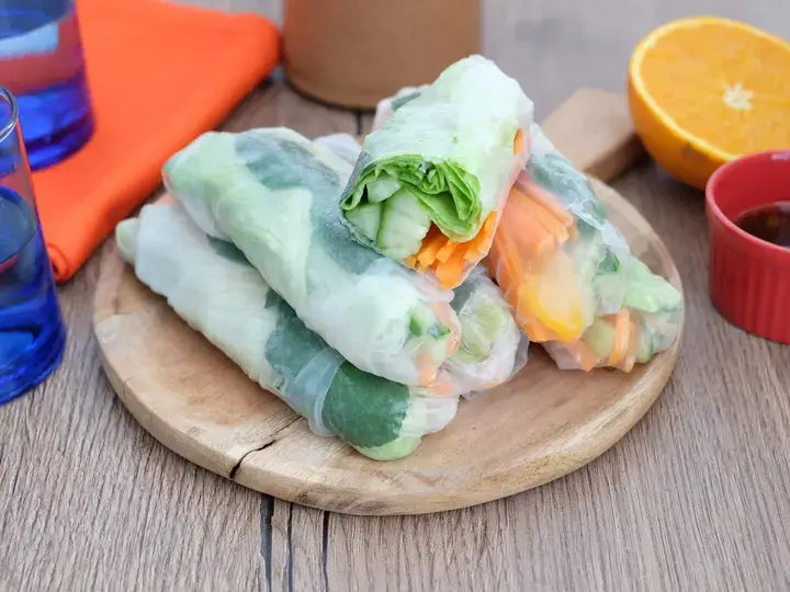 Rouleaux de printemps à l'orange