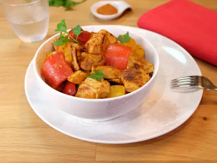 Faux poulet basquaise végétarien